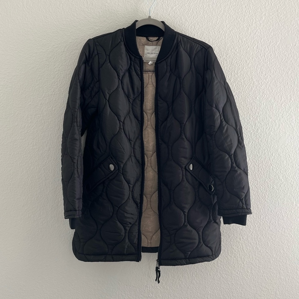 AVEC LES FILLES | Fall Heritage Quilted Bomber Jacket Coat in Black | Size XS - Picture 8 of 13